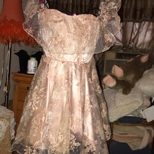 Lace dress size medium off the shoulders NWT